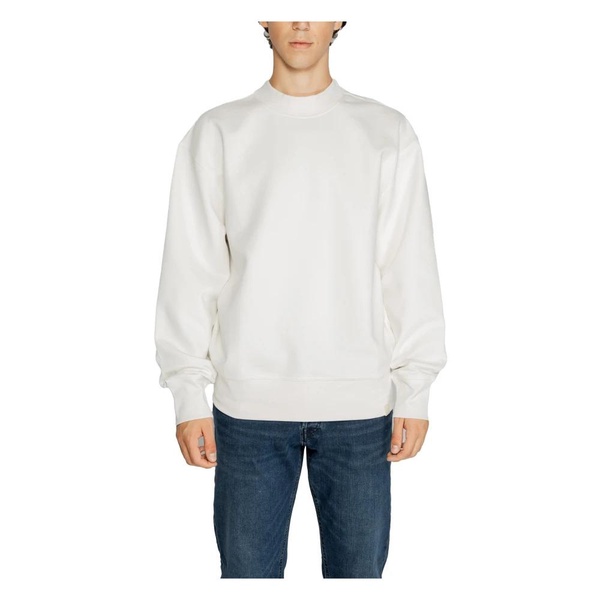 White Round Neck Sweatshirt Long Sleeves