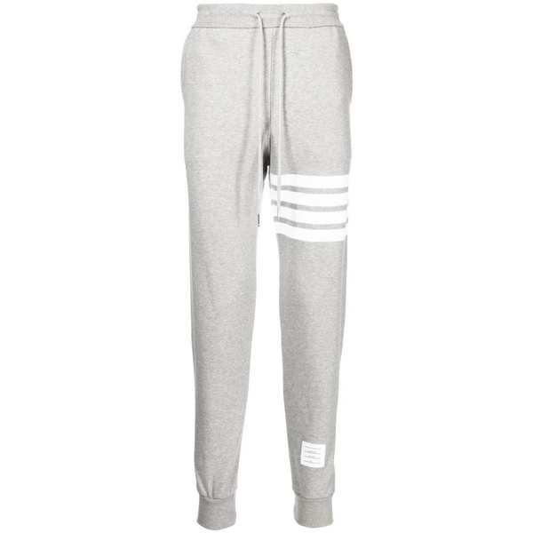 Grey 4-Bar Stripe Track Pants