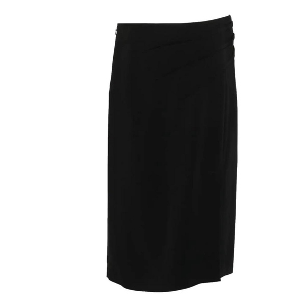 Black Midi Skirt with Draped Detailing