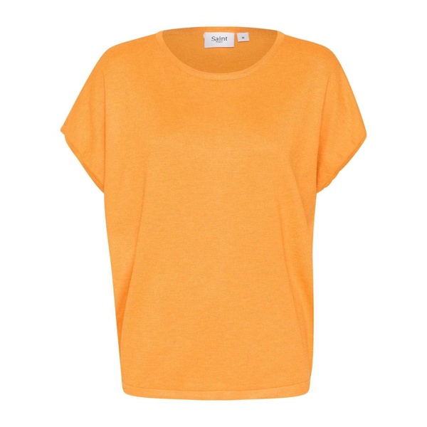 Apricot Melange Knit Pullover