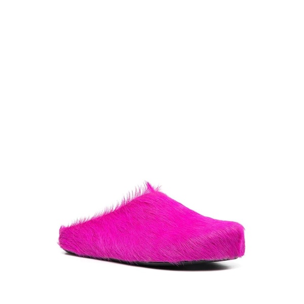 Pink Flat Shoes with Fur Fussbett Sabot