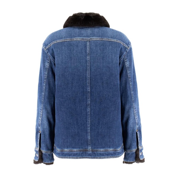 Denim Jacket with Faux Fur Collar