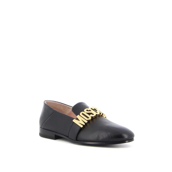 Black Metallic Logo Slipper