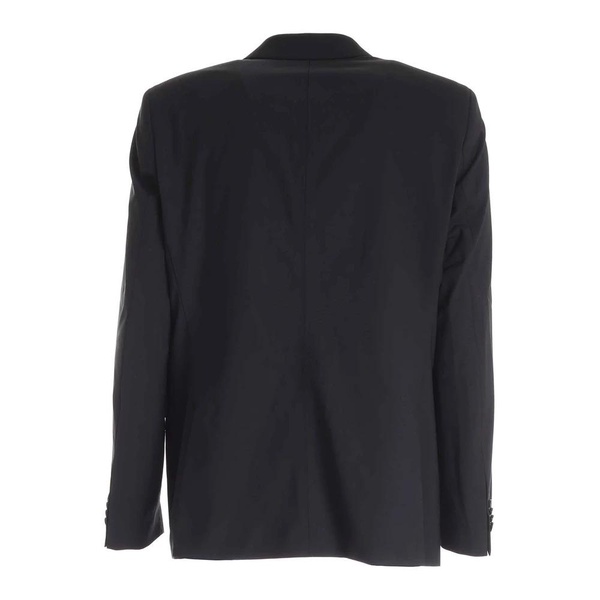 Black Two-Buttons Stretch Wool Jacket