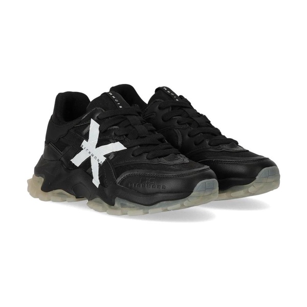 Black Leather Sneakers with Richmond X Logo