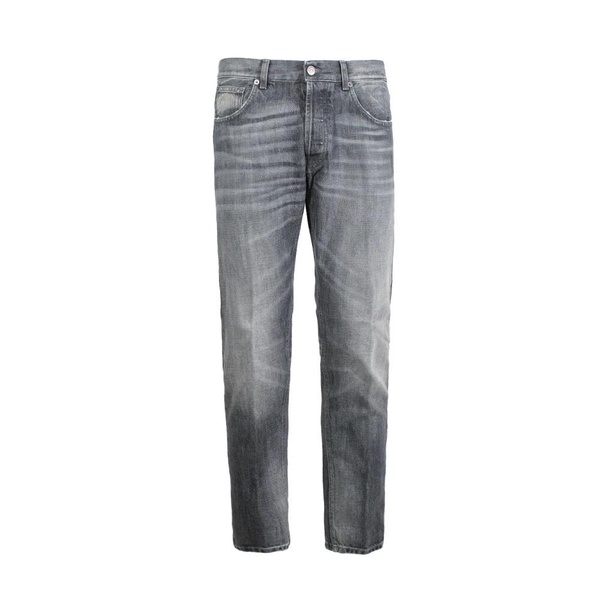 Slim Fit Grey Jeans with Metal Logo