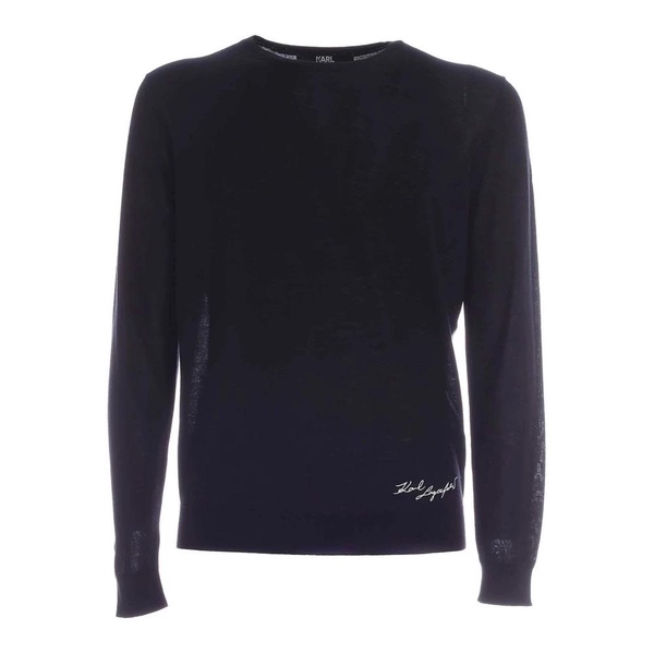 Karl Lagerfeld Signature Printed Crewneck Pullover