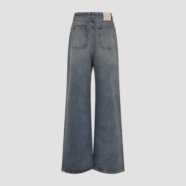 Washed Denim Wide Leg Jeans