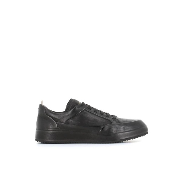 Black Leather Sneakers with Clean Design