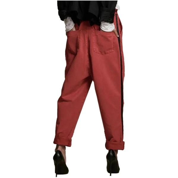 Red Regular Fit Jeans with Black Side Bands