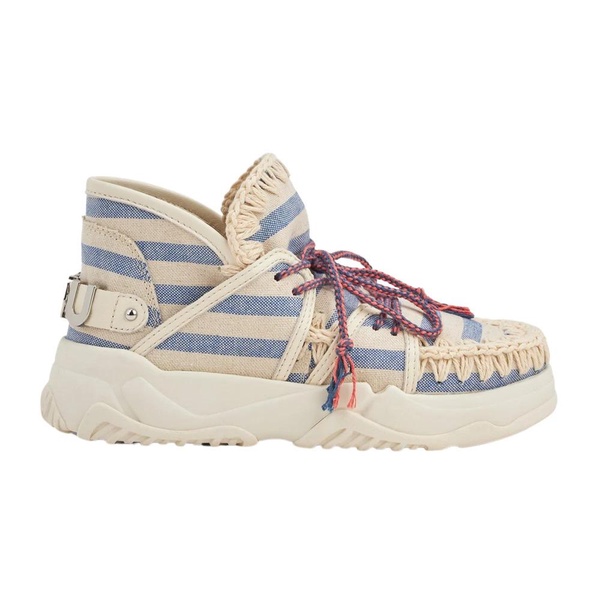 Striped Fabric Lace Up Trainer