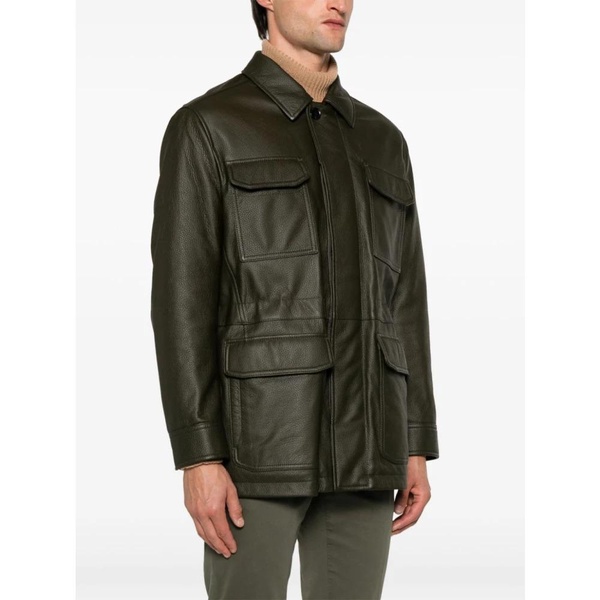 Textured Olive Green Safari Jacket