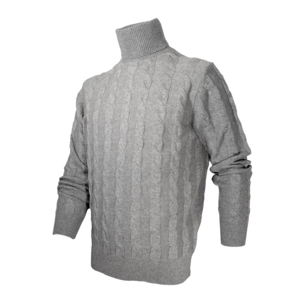 Men's Braided Cashmere Wool Sweater