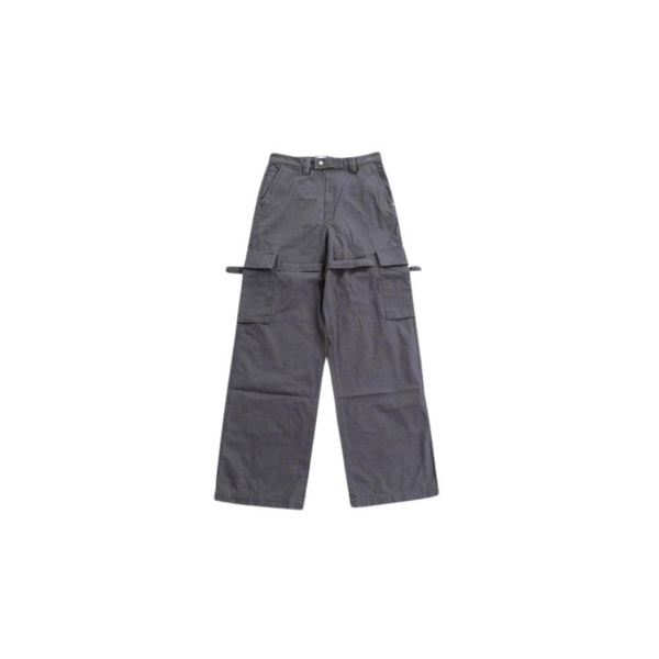 Grey Cargo Pants with Flap Pockets