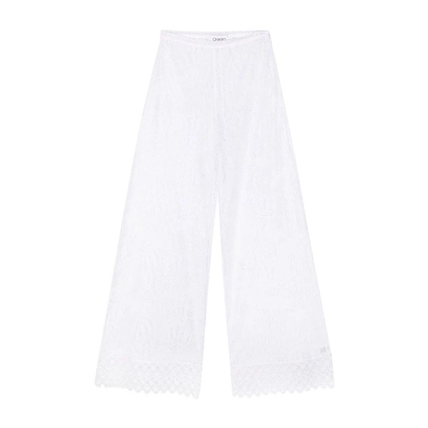 White Lace Wide Leg Trousers