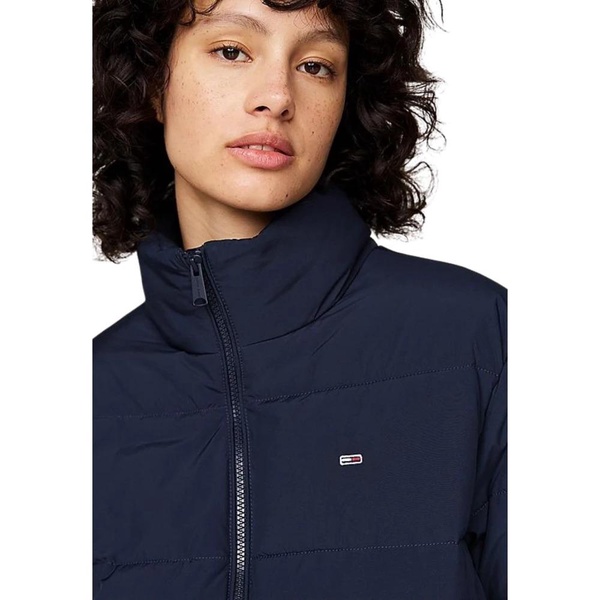 Blue Puffer Jacket with Water-Repellent Finish