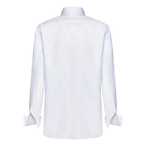 White Cotton French Cuff Shirt