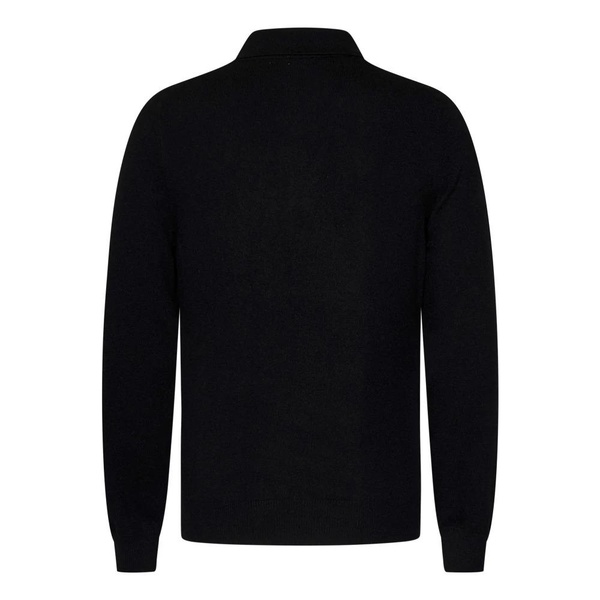 Black Cashmere Knit Polo Shirt