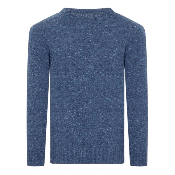 Blue Sweater Melange Straight Hem