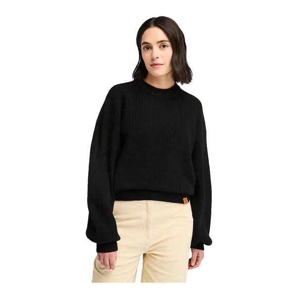 Black Wool Blend Crewneck Sweater