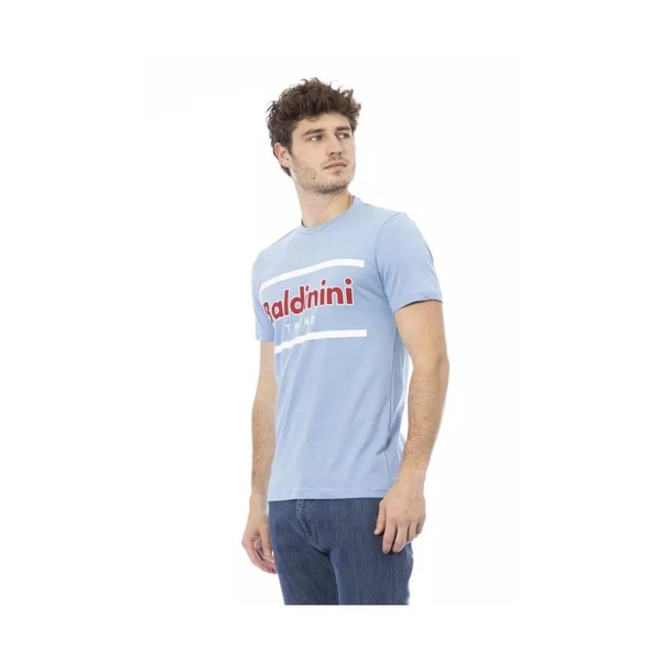 Elegant Light Blue Cotton T-Shirt