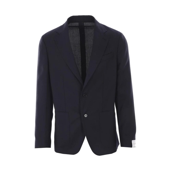 Blue Wool Single-Breasted Jacket