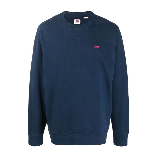 Blue Cotton Logo Crew Neck Sweater