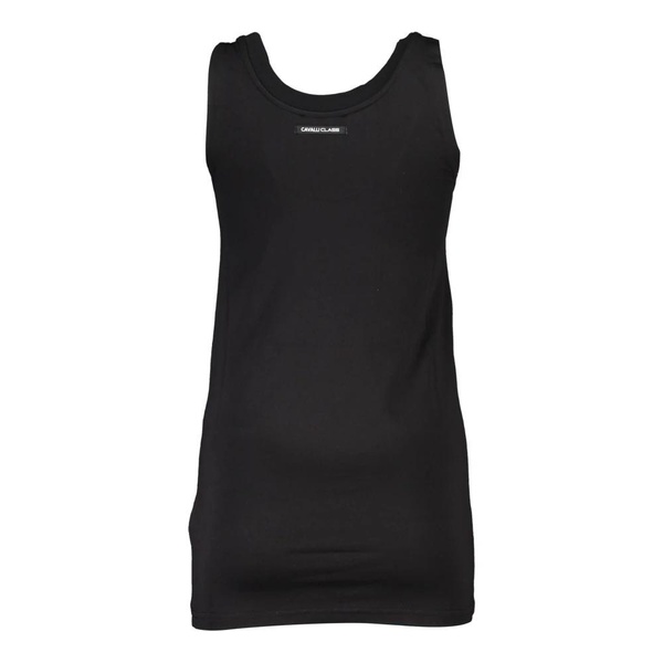 Black Printed Tank with Logo Detail