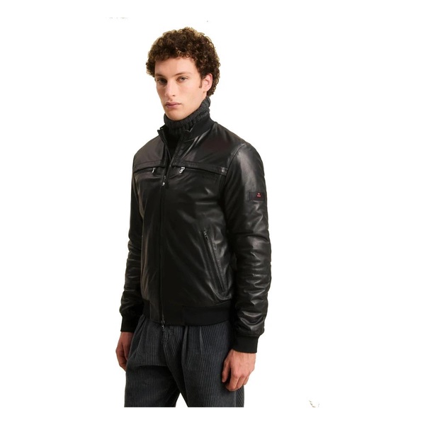 Black Biker Jacket in Soft Nappa Leather