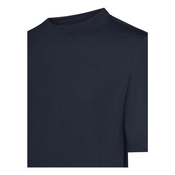 Blue Ribbed Crewneck T-shirt