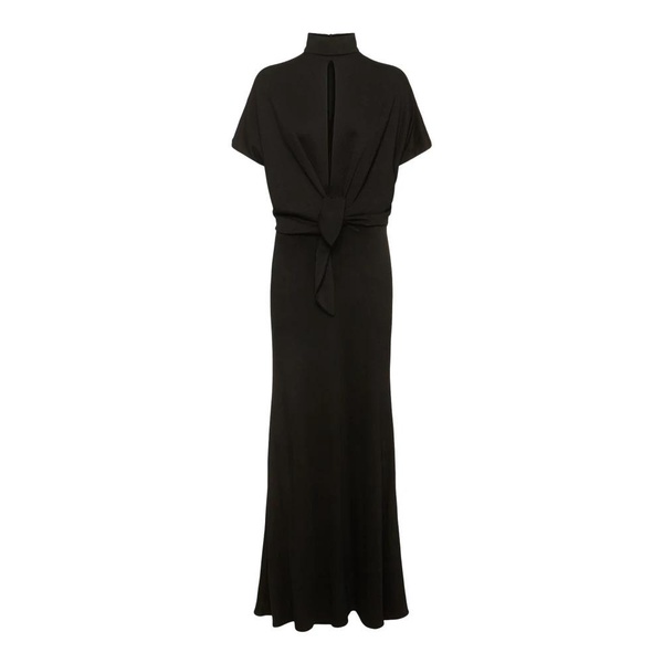 Black Midi Dress with Knot Detailing