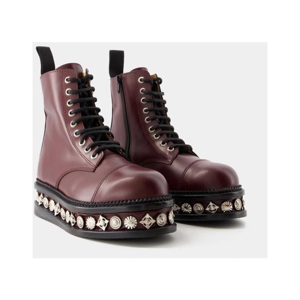 Bordeaux Leather Boots - Round Toe