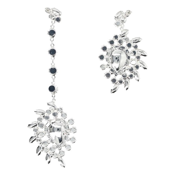 Crystal Scatter Drop Earrings Silver