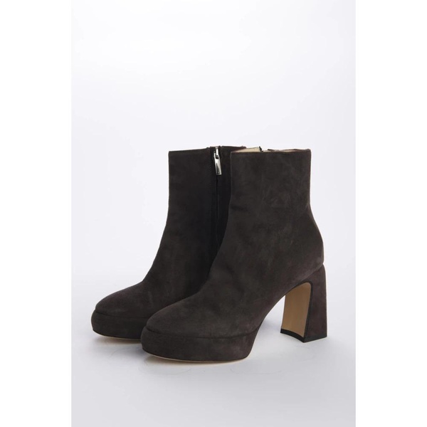 Le Fabian Brown Leather Platform Ankle Boots