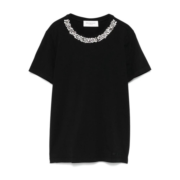 Crystal Embellished Black T-shirt