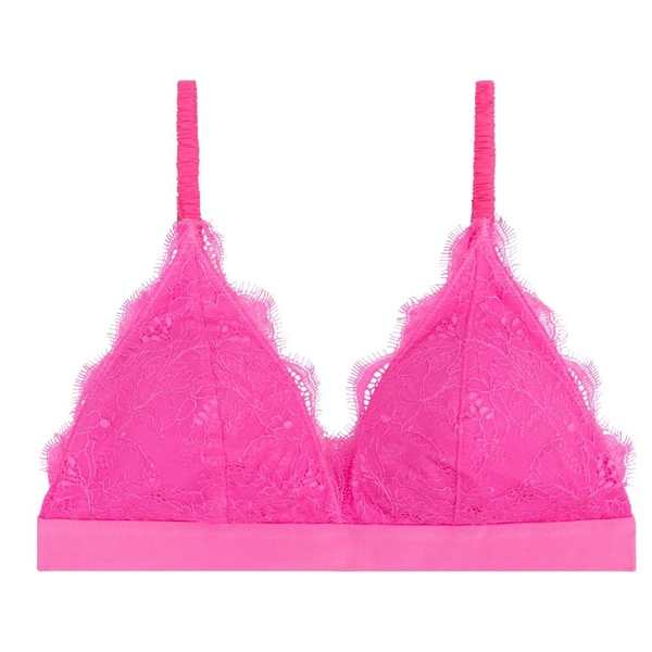 Neon Pink Lace Bralette Gwen