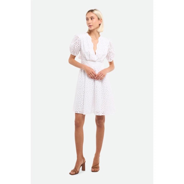 White Sangallo Dress with Short Sleeves