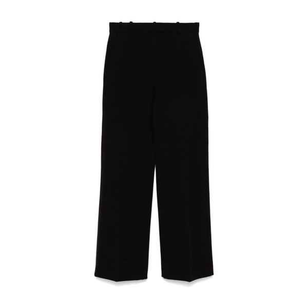 Black Wide-leg Pants with Pressed Crease