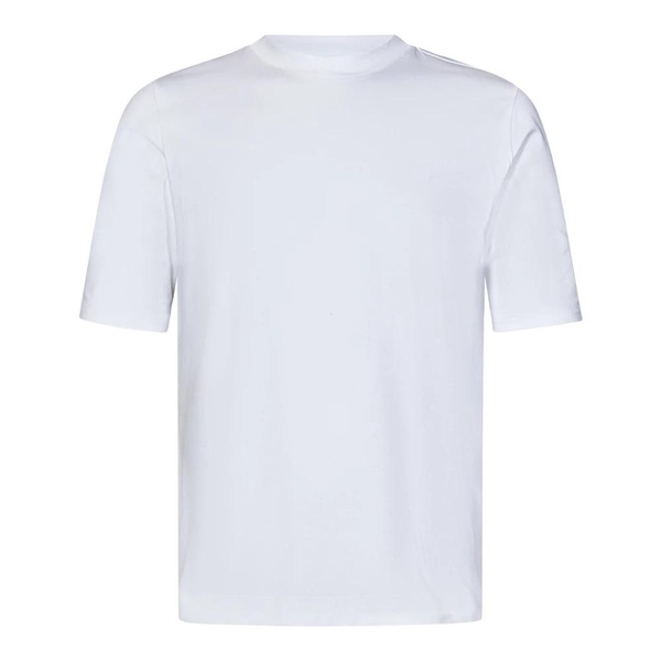 White Ribbed Crewneck T-shirts and Polos