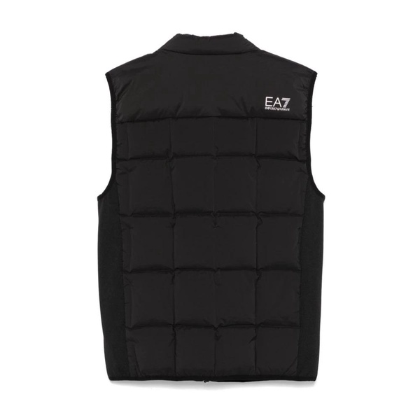 Black Padded Quilted Sleeveless Jacket