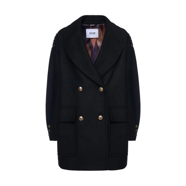 Black Donna Caban Overcoat