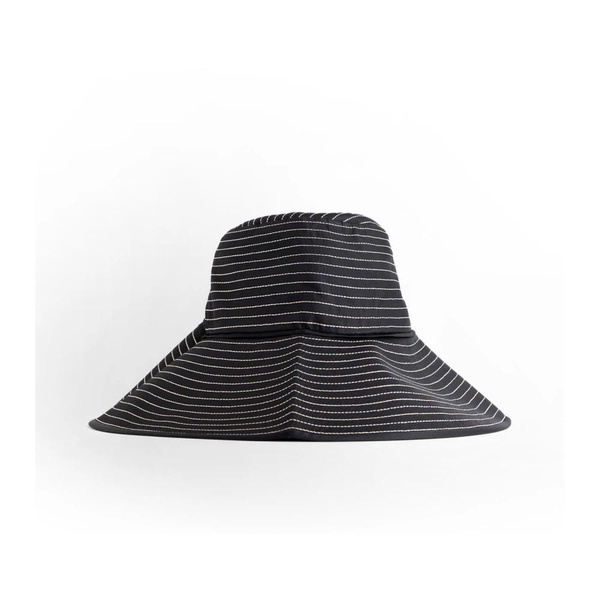 Silk Embroidered Sun Hat Black