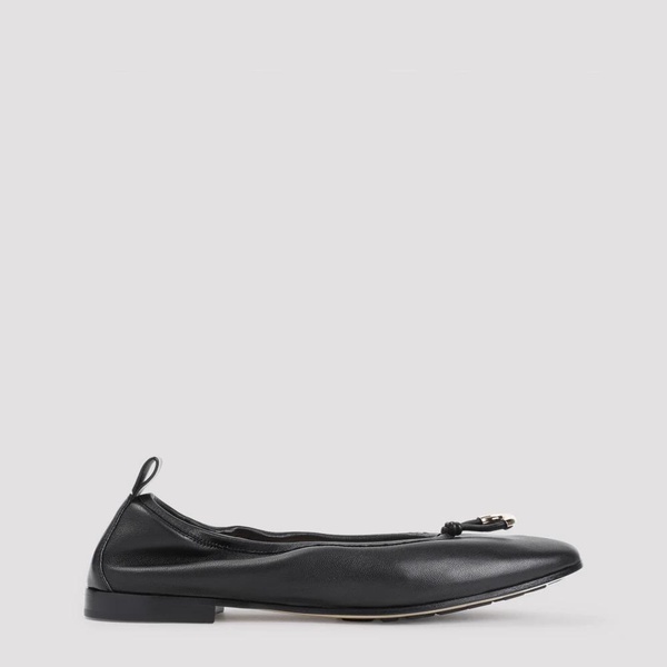 GIORGIO ARMANI Elegant Black Leather Ballerina Flats