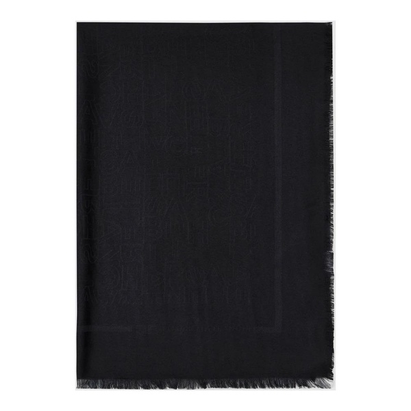 Jacquard Lettering Pashmina Scarf Black