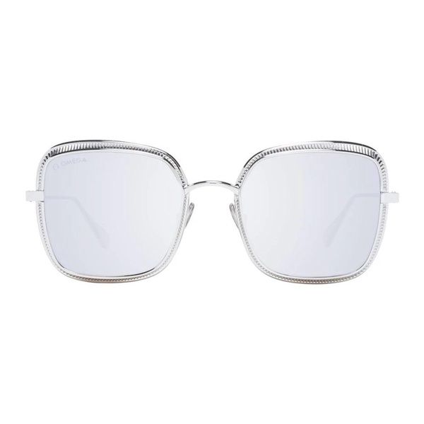 Silver Square Sunglasses with Mirrored Gradient Lenses