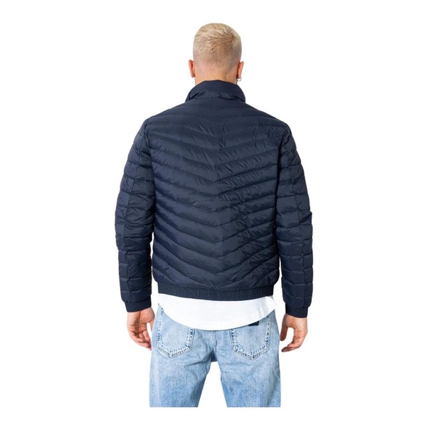 Blue Zippered Blazer Men Fall/Winter