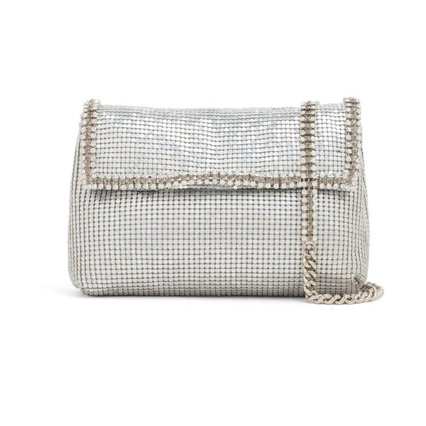 Crystal-Embellished Mesh Bag