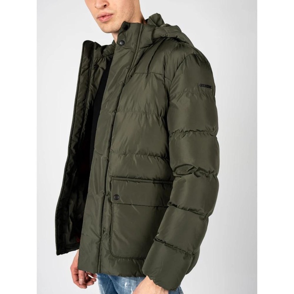 Quilted Jacket with Hood and Zipper