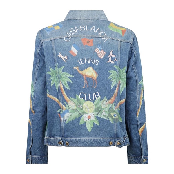 Stylish Denim Jacket with Print and Embroidery