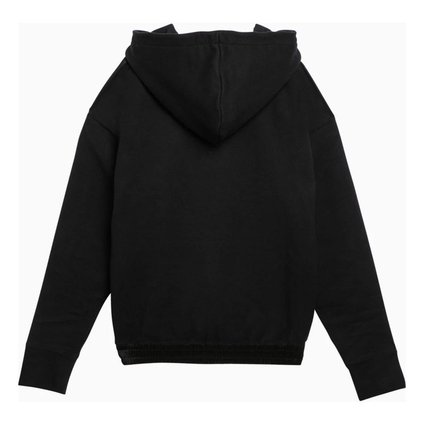 Logo Embroidery Hoodie Sweatshirt Black